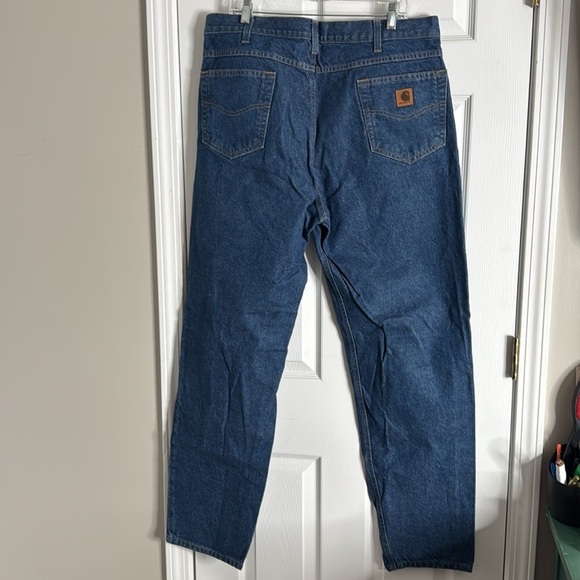 CARHARTT RELAXED FIT DENIM BLUE JEANS MEN'S SIZE 40X30 USA MADE 14806 - Picture 2 of 4
